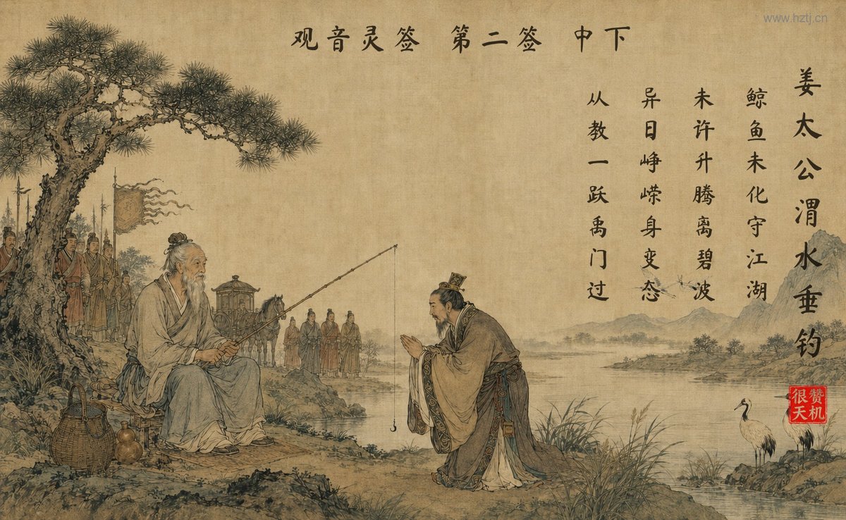 姜太公渭水垂钓 典故插图