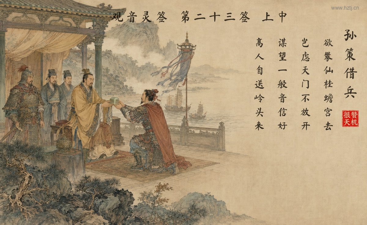 孙策借兵 典故插图