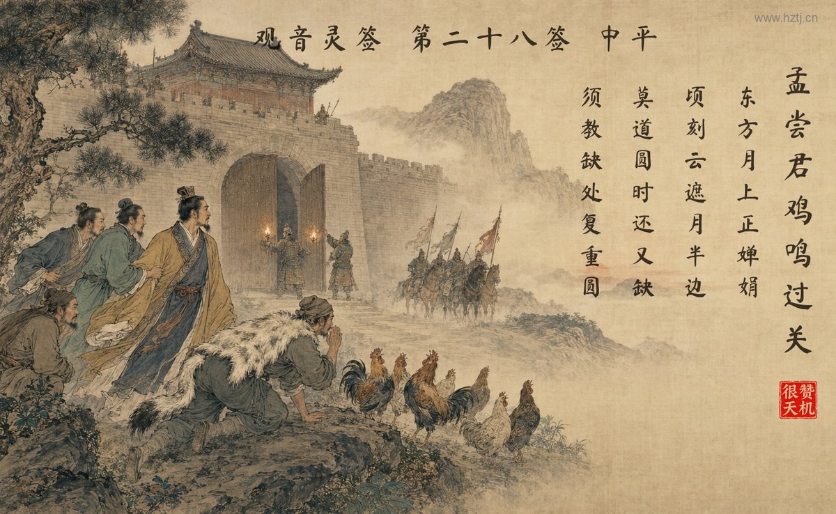 孟尝君鸡鸣过关 典故插图