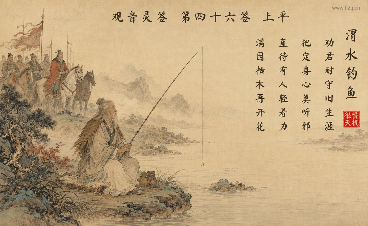 渭水钓鱼 典故插图