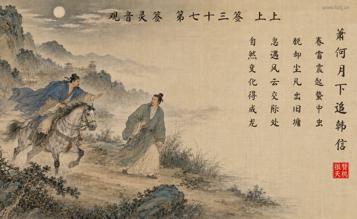 萧何月下追韩信 典故插图