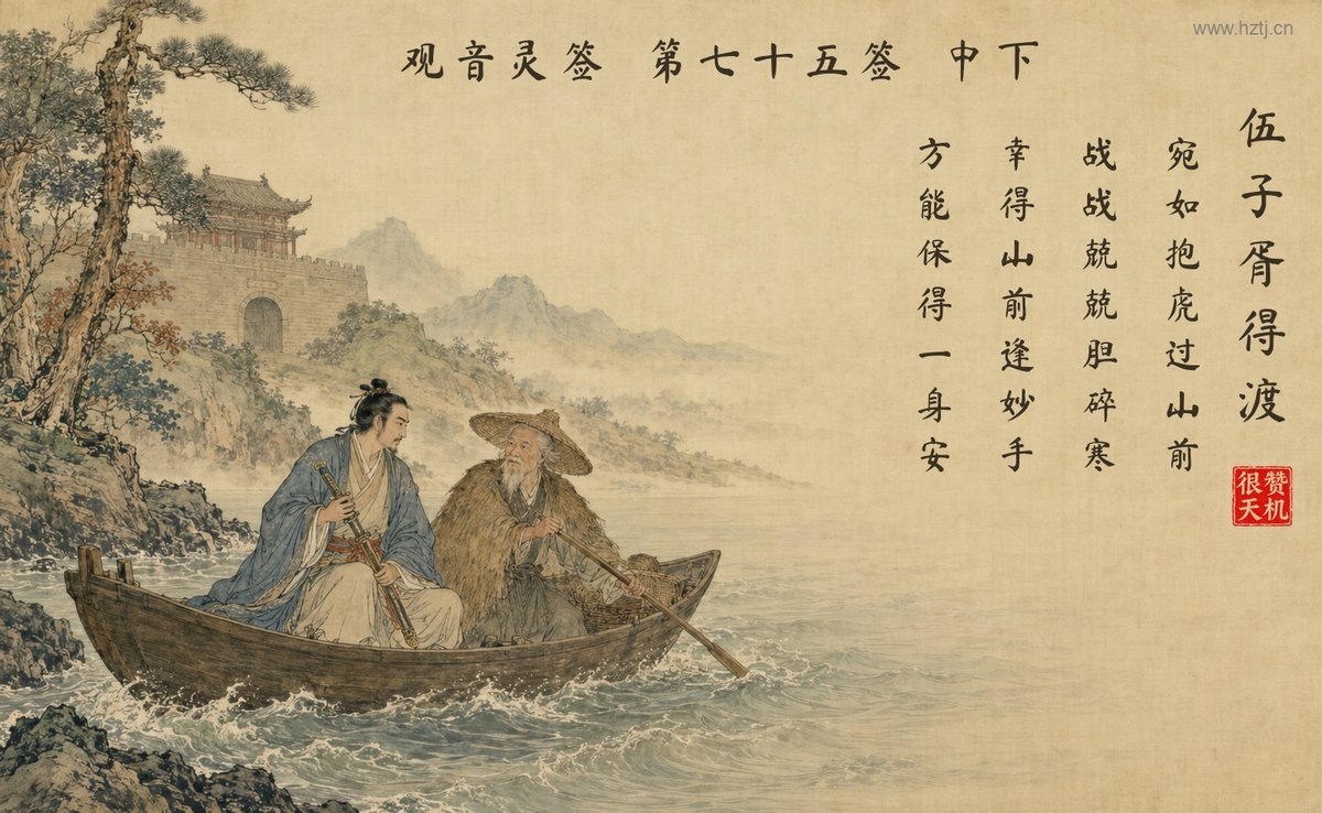 伍子胥得渡 典故插图