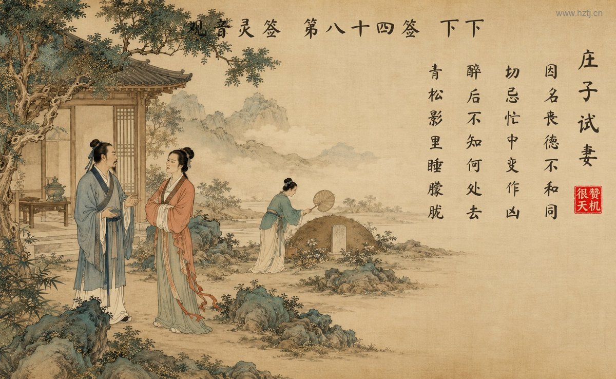 庄子试妻 典故插图