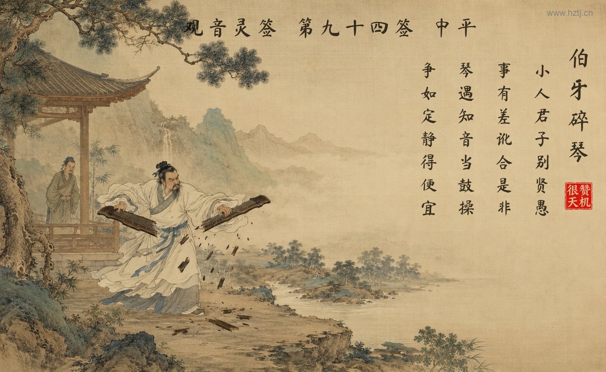 伯牙碎琴 典故插图